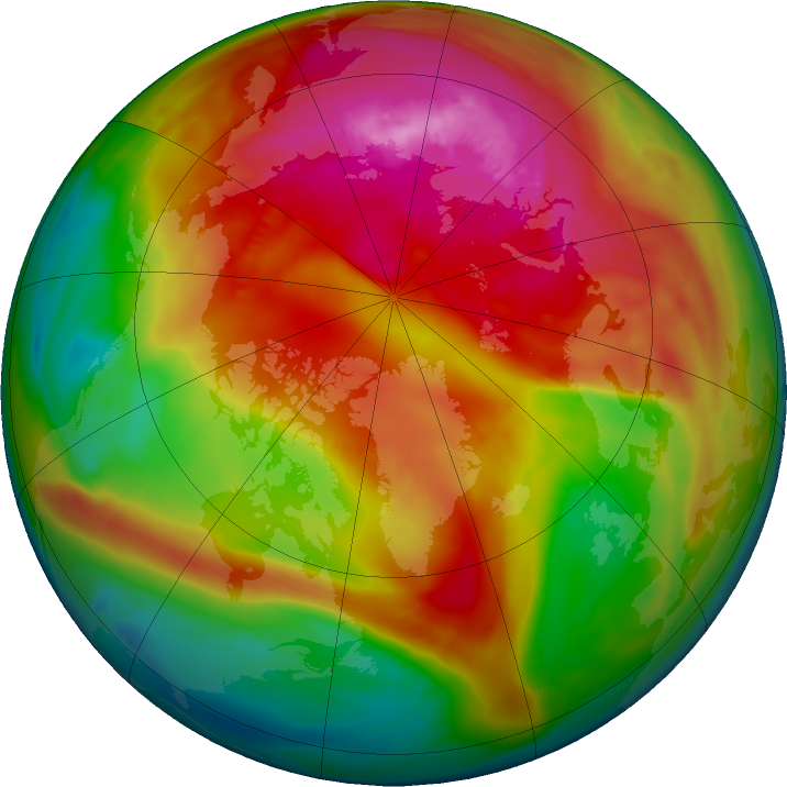 Arctic ozone map for 21 February 2018